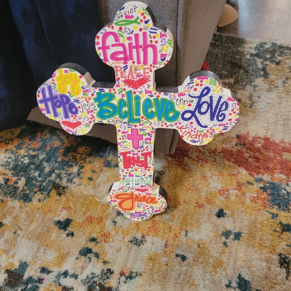 Colorful Inspirational Cross Wall Decor